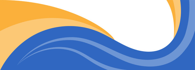 Color wave. Blue and orange dynamic shapes. Template for banners, covers, posters, flyers and creative ideas