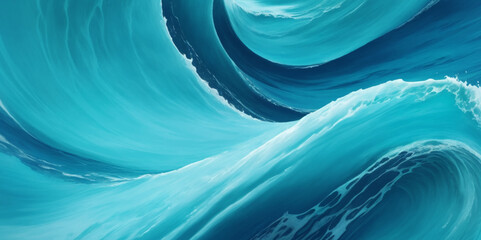 Abstract blue and white water ocean wave and curved line background. Blue wave with liquid fluid ocean texture. Ocean wave banner background. - obrazy, fototapety, plakaty