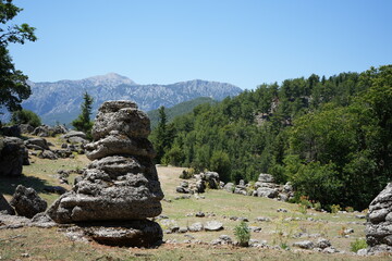 Alanya, Turkey - July 2 2022:  Beautiful Turkish nature near tazi kanyon.