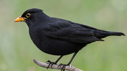blackbird on the grass