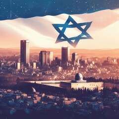 The war between Israel and Palestine Israel flag davids star symbol   war bombing israeli palestine - obrazy, fototapety, plakaty