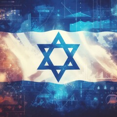 Obraz premium The war between Israel and Palestine Israel flag davids star symbol war bombing israeli palestine