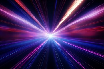 futuristic light rush, vibrant streaks creating an ethereal tunnel of glowing beams and abstract beauty.