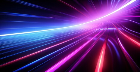 Obraz premium futuristic light rush, vibrant streaks creating an ethereal tunnel of glowing beams and abstract beauty.