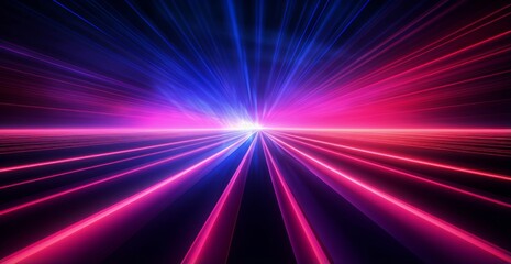 Fototapeta premium futuristic light rush, vibrant streaks creating an ethereal tunnel of glowing beams and abstract beauty.
