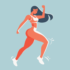 Fototapeta na wymiar A woman with an athletic body. Fitness. Vector illustration