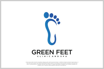 Reflexology logo design with podiatry and foot clinic unique concept Premium Vector