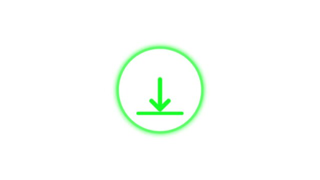 Downloading icon, loading and processing animation. Moving Pointer Down, Downward Direction. E_1394