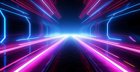 futuristic light rush, vibrant streaks creating an ethereal tunnel of glowing beams and abstract beauty.
