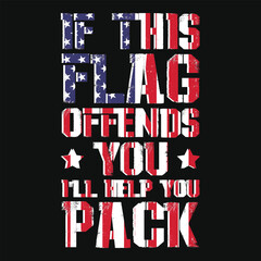 If this flag offends veterans typography tshirt design