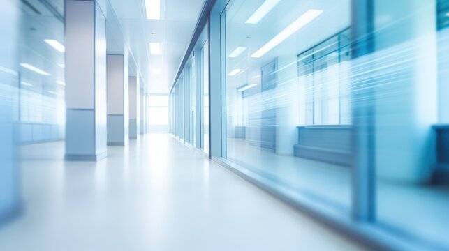 Blurred image of a hospital corridor.