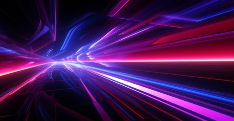 futuristic light rush, vibrant streaks creating an ethereal tunnel of glowing beams and abstract beauty.