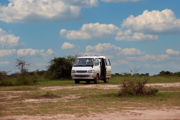 White Tourist Van in Uganda