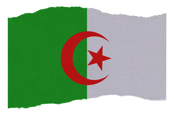 Algeria flag on torn paper