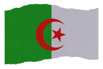 Algeria flag on torn paper