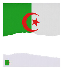 Algeria flag isolated on torn paper