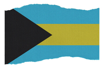Bahamas flag on torn paper