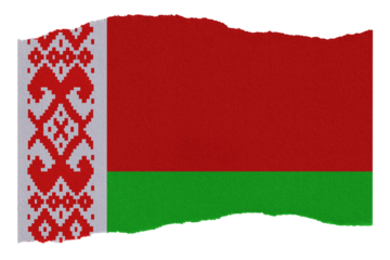 Belarus flag on torn paper