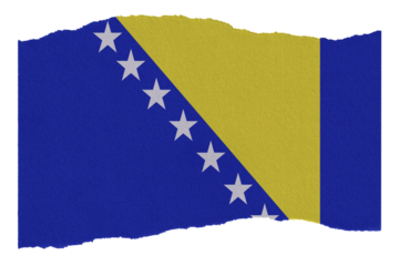 Bosnia and Herzegovina flag on torn paper