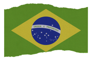 Brazil flag on torn paper