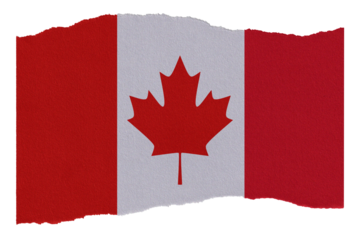 Canada flag on torn paper