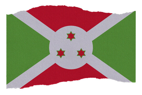 Burundi flag on torn paper