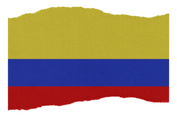 Colombia flag on torn paper