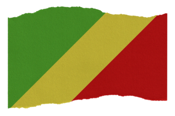 Republic of Congo flag isolated on torn paper