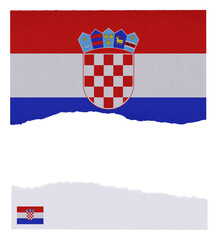 Naklejka premium Croatia flag isolated on torn paper