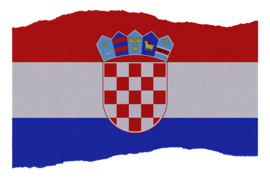 Croatia flag on torn paper