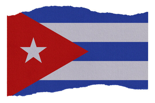 Cuba flag on torn paper