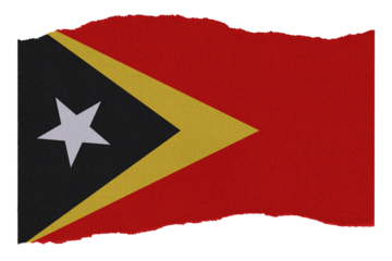East Timor flag on torn paper