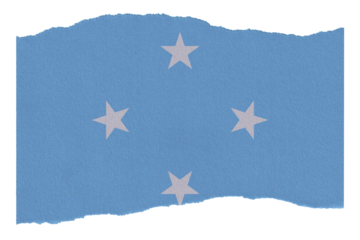 Federal States of Micronesia flag on torn paper