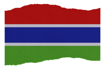 Gambia flag on torn paper