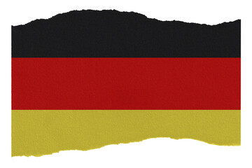 German flag on torn paper