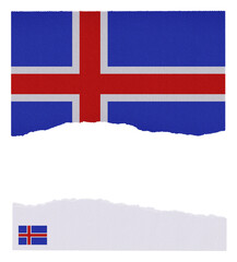 Iceland flag isolated on torn paper