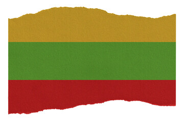Lithuania country flag on torn paper