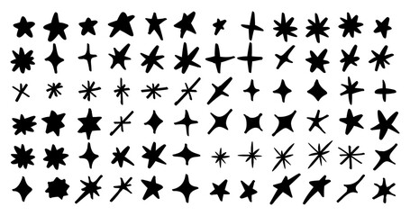 Big bundle of star hand drawn