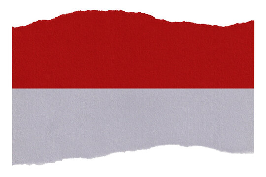 Monaco country flag on torn paper