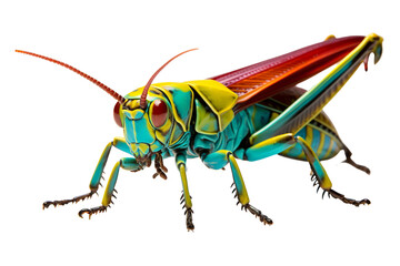 Colorful grasshopper on a transparent background