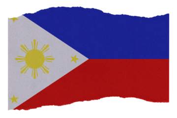Philippines flag on torn paper
