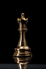gold chess queen king  bishop piece on a black background