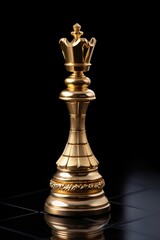 gold chess queen king  bishop piece on a black background