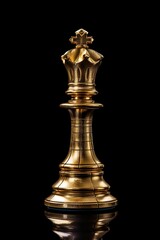 gold chess queen king  bishop piece on a black background
