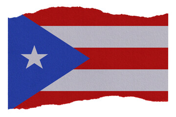 Puerto Rico flag on torn paper