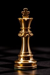 gold chess queen king  bishop piece on a black background