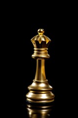 gold chess queen king  bishop piece on a black background