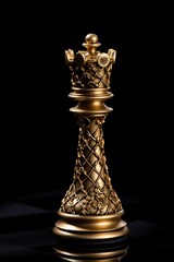 gold chess queen king  bishop piece on a black background