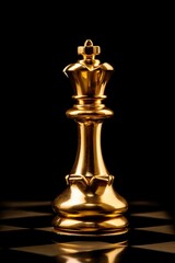 gold chess queen king  bishop piece on a black background