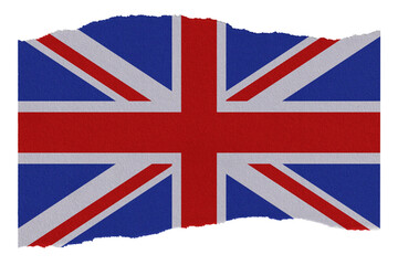 United Kingdom flag on torn paper